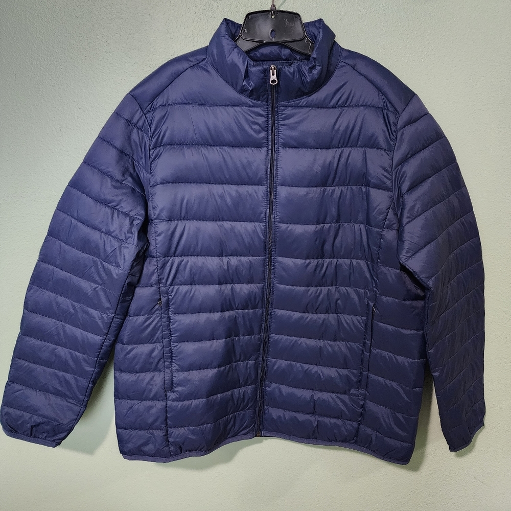 Men's Amazon Essentials Packable Lightweight Water-resistant Blue Puffer XL